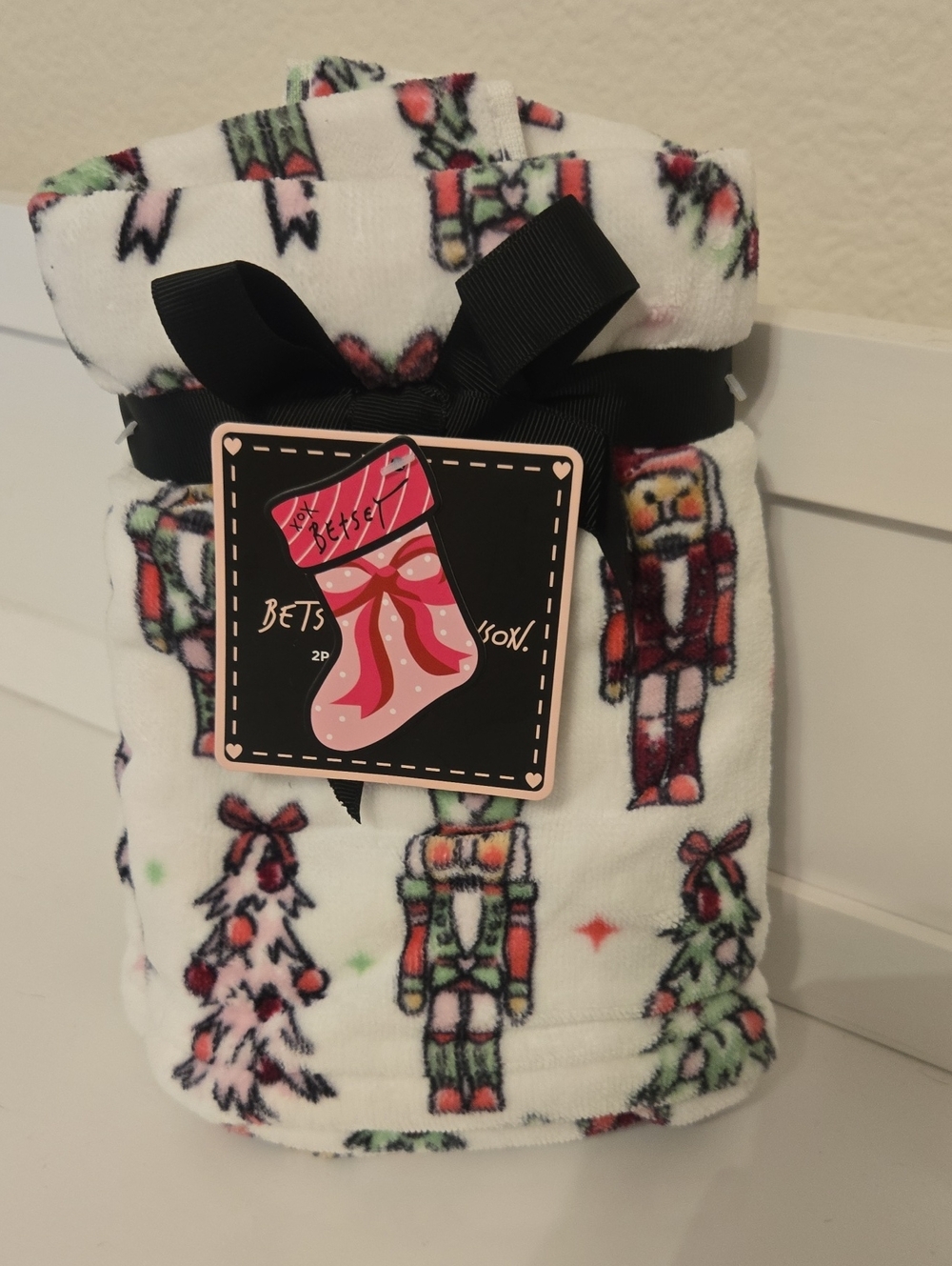 Betsey Johnson Nutcracker 2-Piece Hand Towel Set Cotton Hand Towel Set Nwt